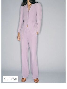 Zara Lilac Tailored High-Waist Trousers